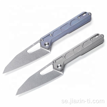 Titanium Handtag EDC hopfällbar Handgjord fickkniv